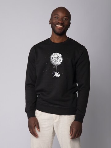 Sweat-shirt ' Funny Spaceman ' Watapparel en noir : devant