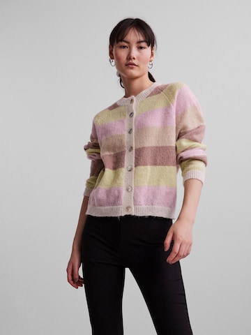 PIECES Knit Cardigan 'Gymma' in Pink: front