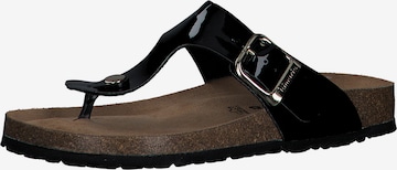 Tongs Tamaris en noir : devant