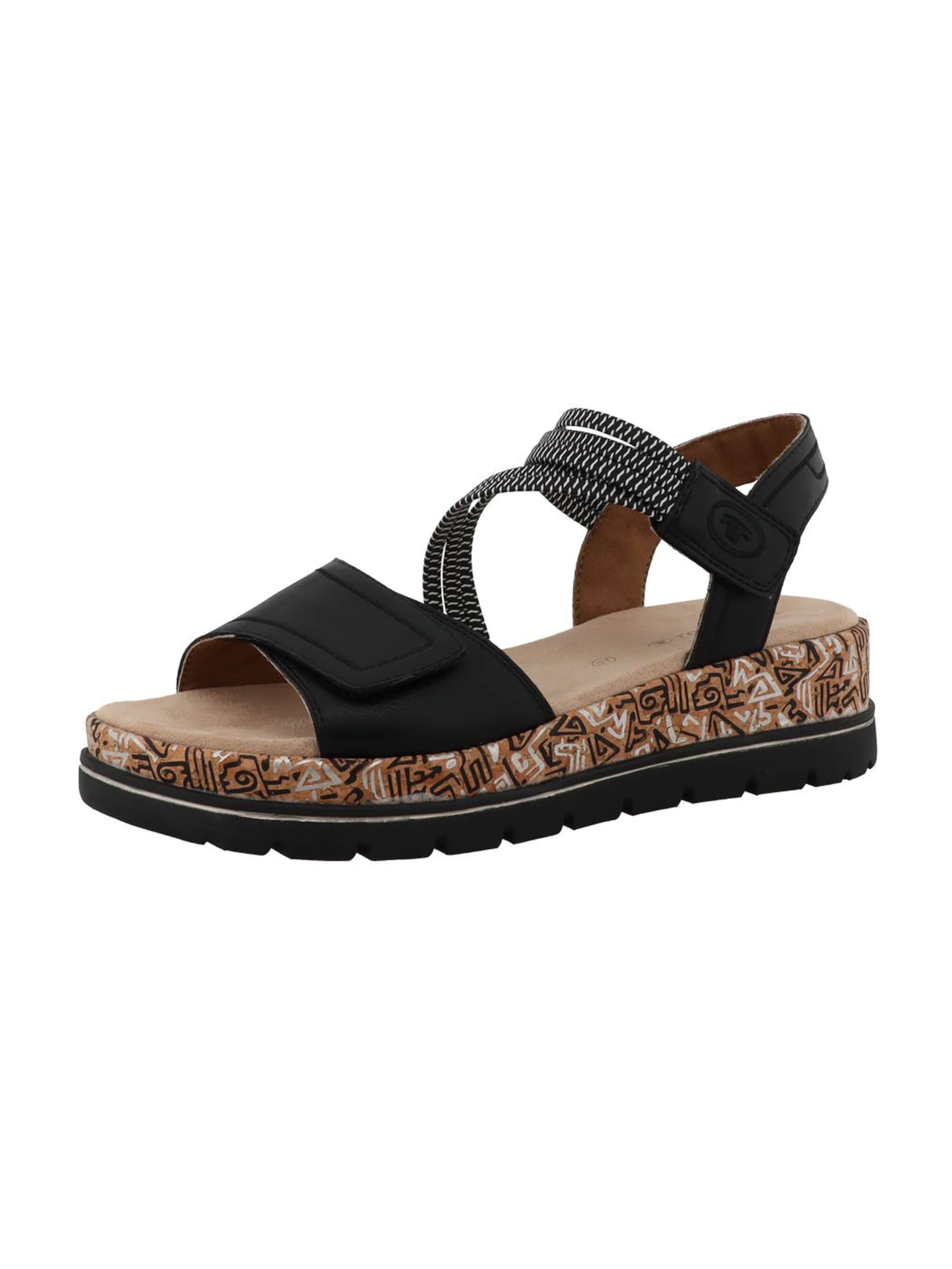 TOM TAILOR Сандали в черно: отпред