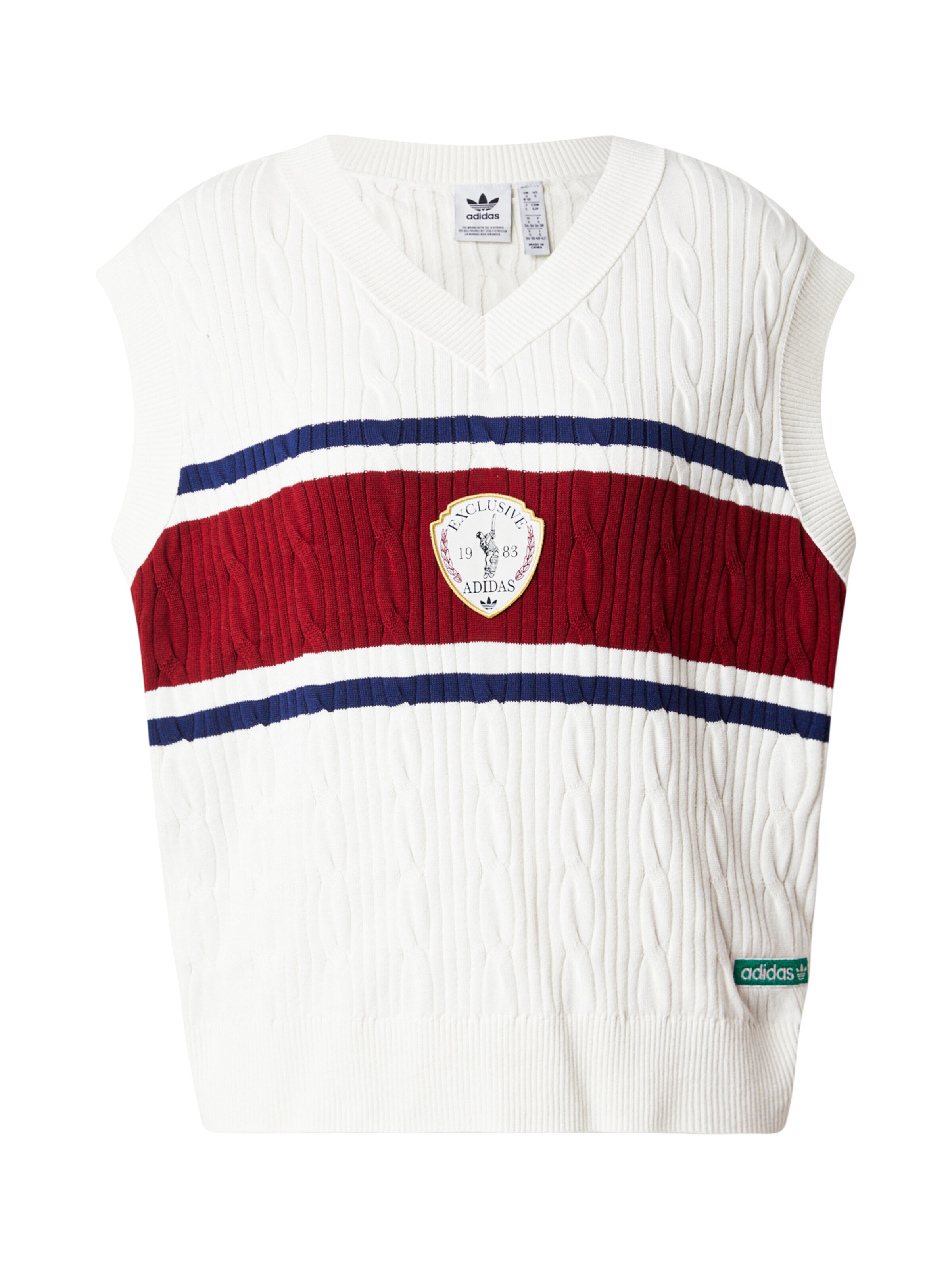 Pull-over ADIDAS ORIGINALS en blanc : devant