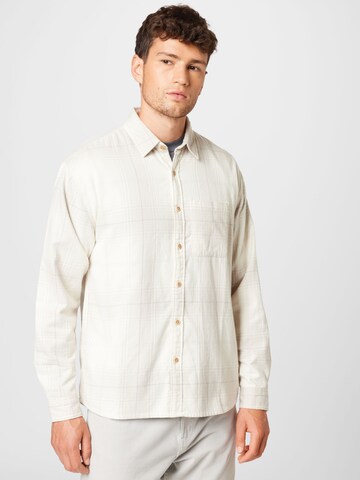 Abercrombie & Fitch Comfort fit Button Up Shirt in Beige: front