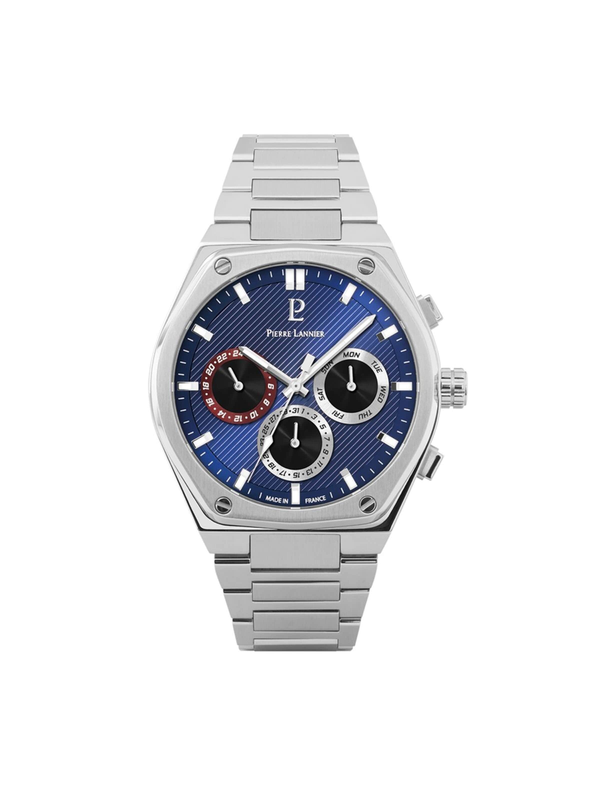 Montre à affichage analogique 'Copilote' Pierre Lannier en bleu : devant