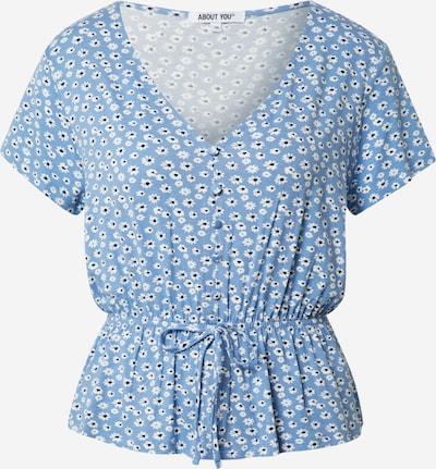 ABOUT YOU Bluse 'Melika' in hellblau / schwarz / weiß, Produktansicht