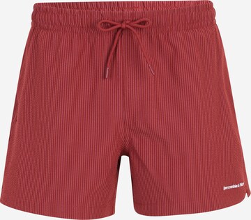 Shorts de bain Abercrombie & Fitch en rouge : devant