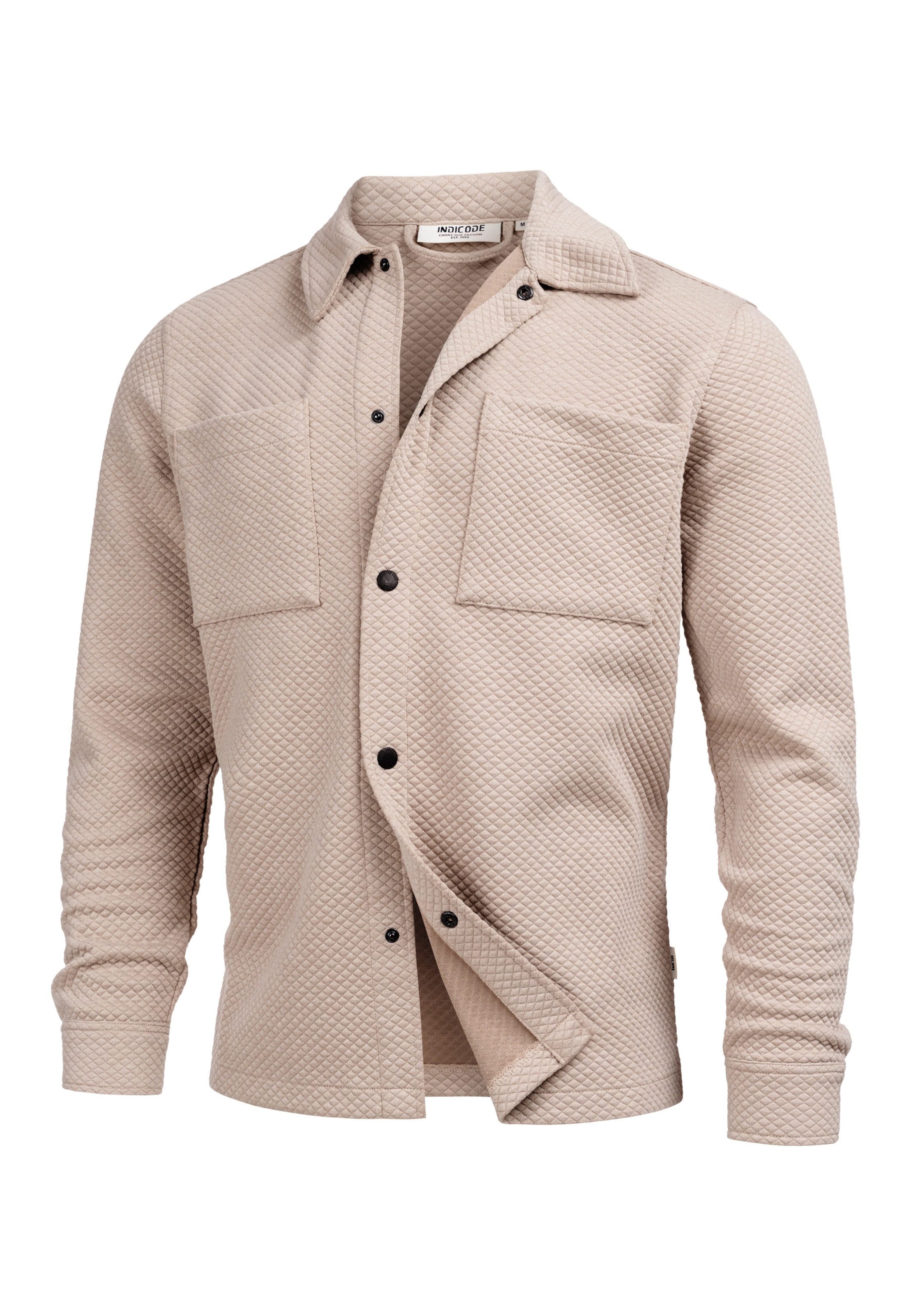Coupe regular Chemise 'Rhomon' INDICODE JEANS en beige : devant