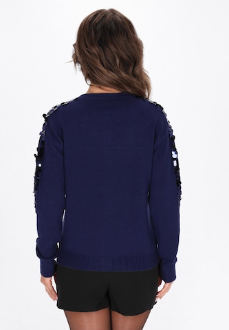 faina Gebreid vest in Blauw