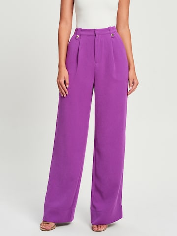 Tussah Wide leg Broek in Lila: voorkant