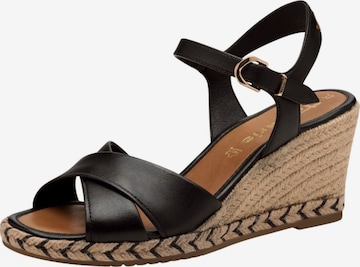 Sandales Tamaris en noir : devant