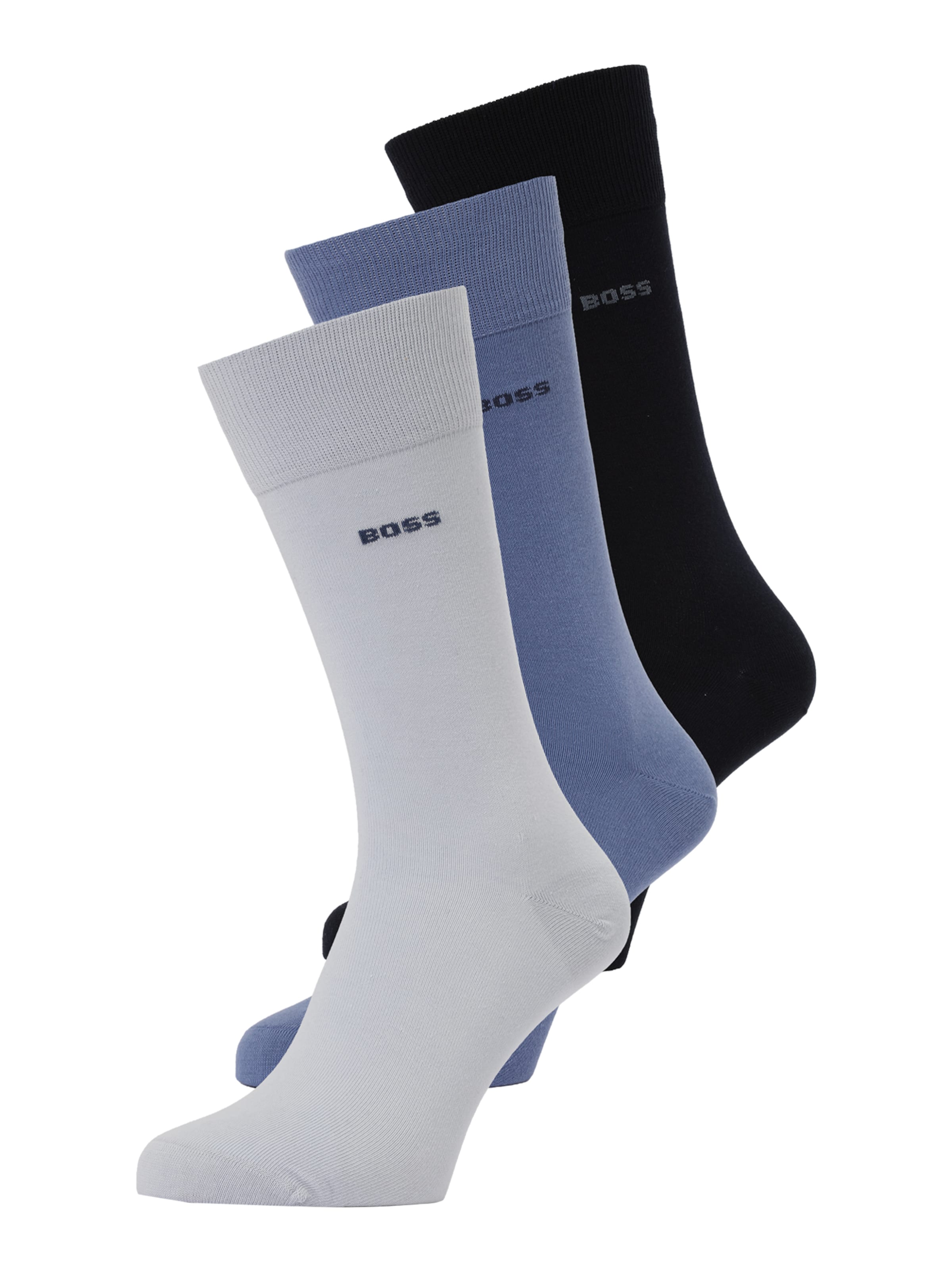 BOSS Chaussettes en azur / noir / blanc, Vue avec produit