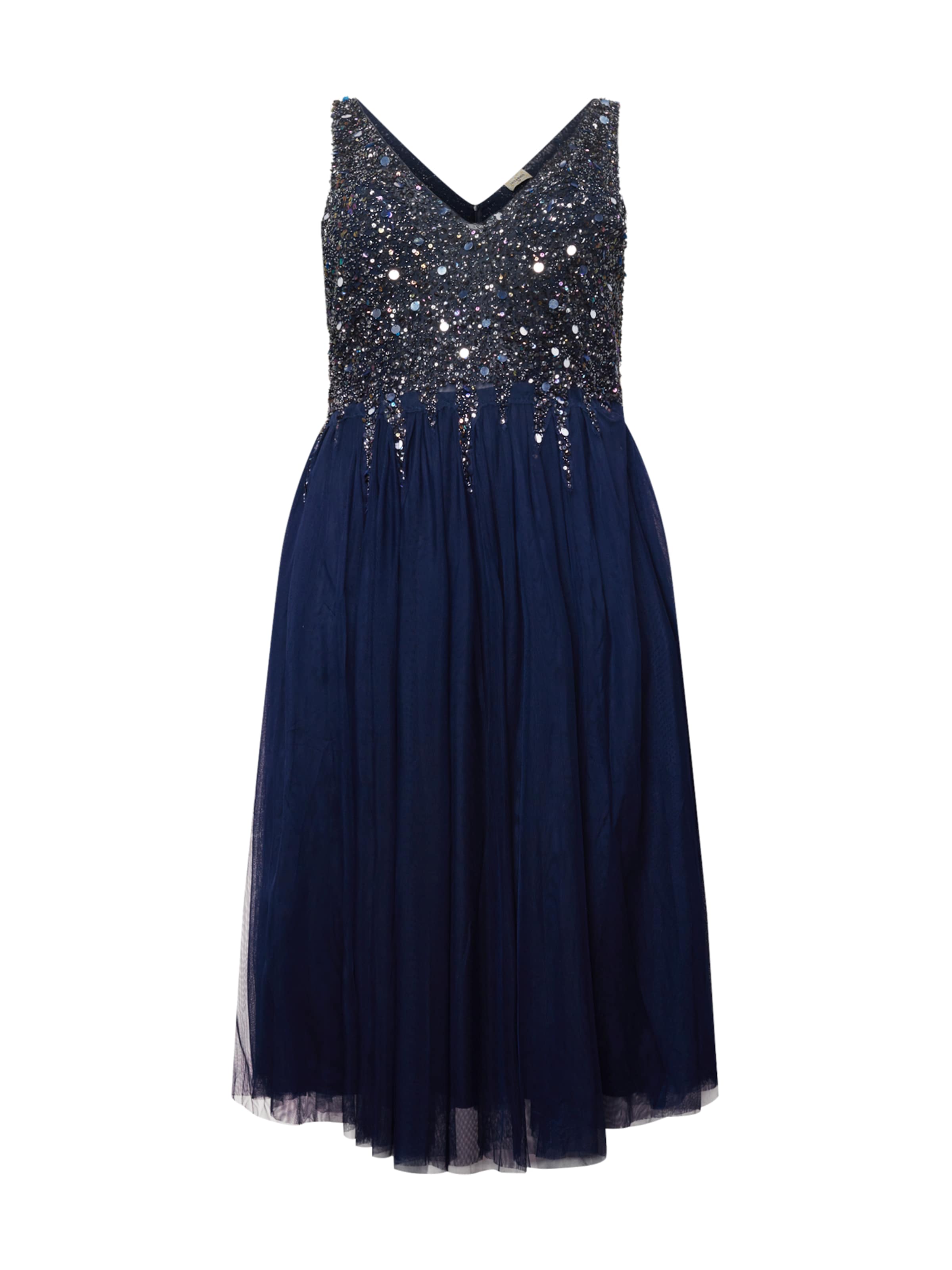 Robe de cocktail 'Symphony' Lace & Beads Plus en bleu : devant