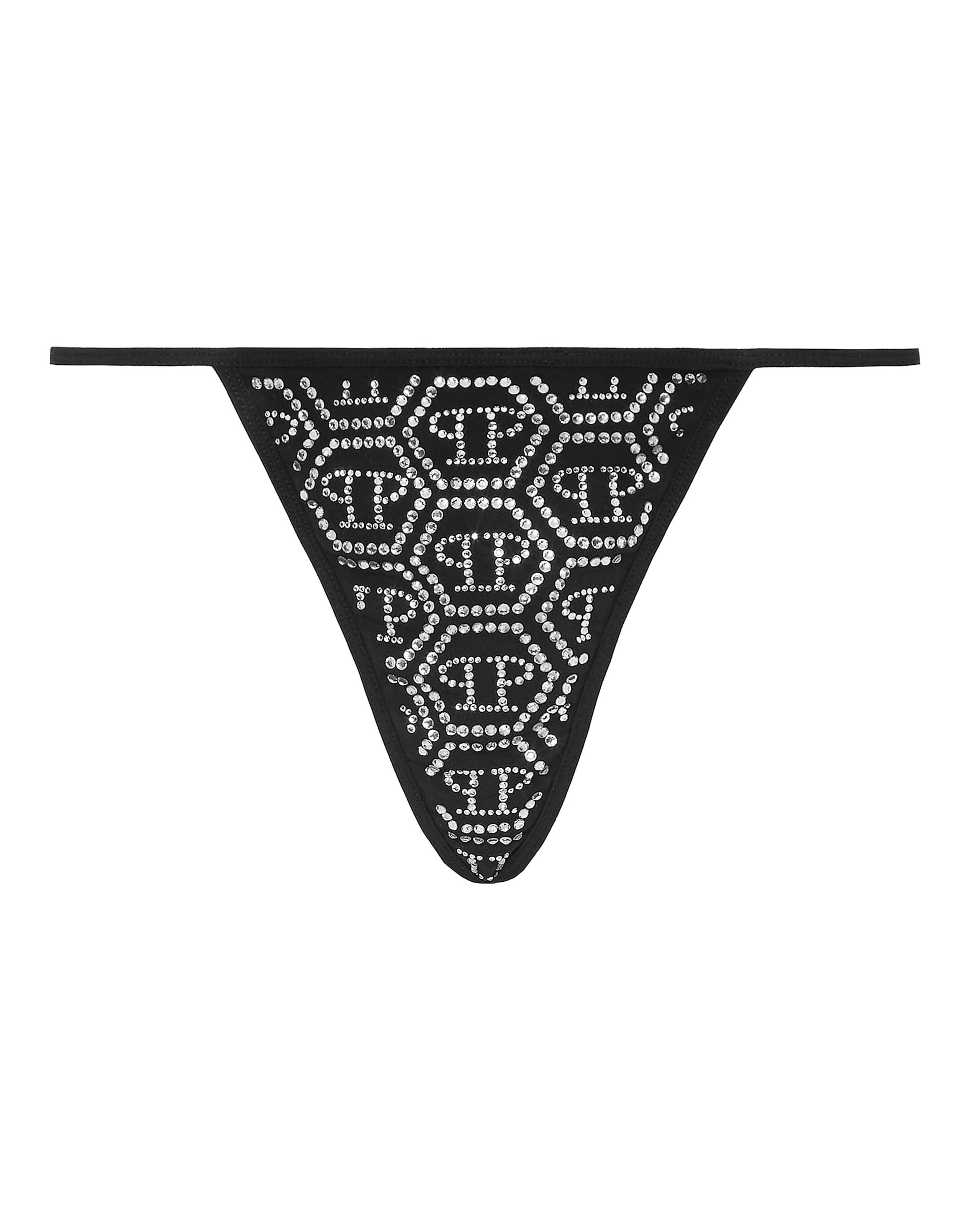 Philipp Plein - Tanga em preto: frente