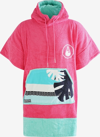 Wave Hawaii Short Bathrobe ' Pink Wave ' in Pink: front