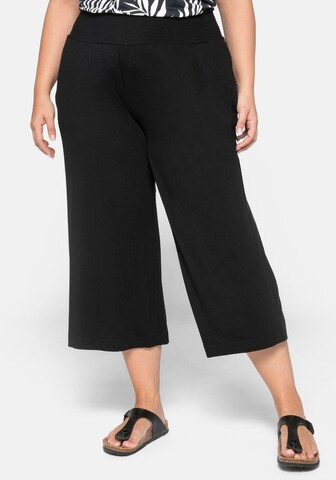 Wide leg Pantaloni de la SHEEGO pe negru: față