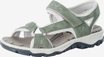 Rieker Hiking Sandals in Green: front