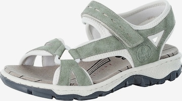 Rieker Hiking Sandals in Green: front