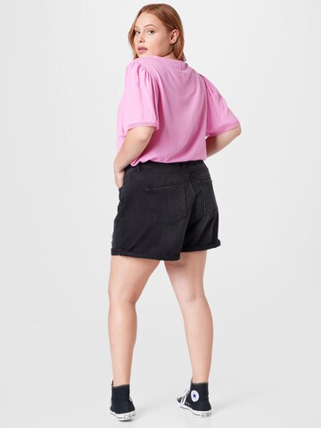 Noisy May Curve Loosefit Shorts 'SMILEY' in Schwarz