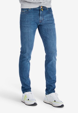 Coupe slim Pantalon chino 'Phoenix' MMXGERMANY en bleu : devant