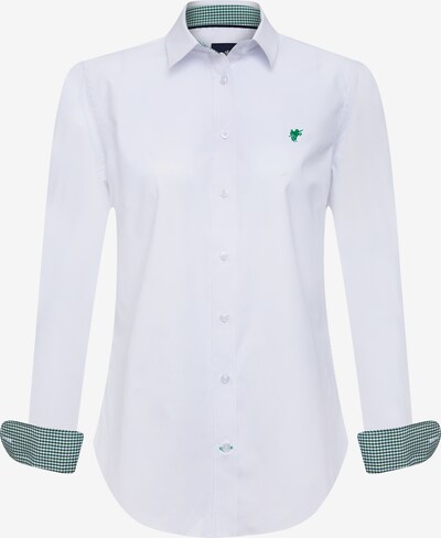 DENIM CULTURE Bluse 'Terra' in smaragd / offwhite, Produktansicht