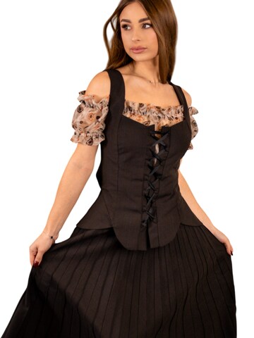 INNA.Trachten Traditional Blouse 'Freya' in Grey: front