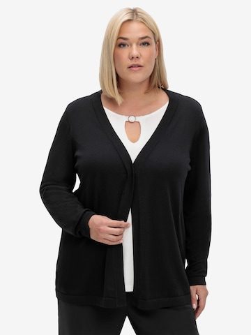 SHEEGO Knit cardigan in Black: front