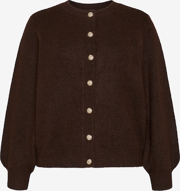 Cardigan 'VMCHAZEL' Vero Moda Curve en marron : devant