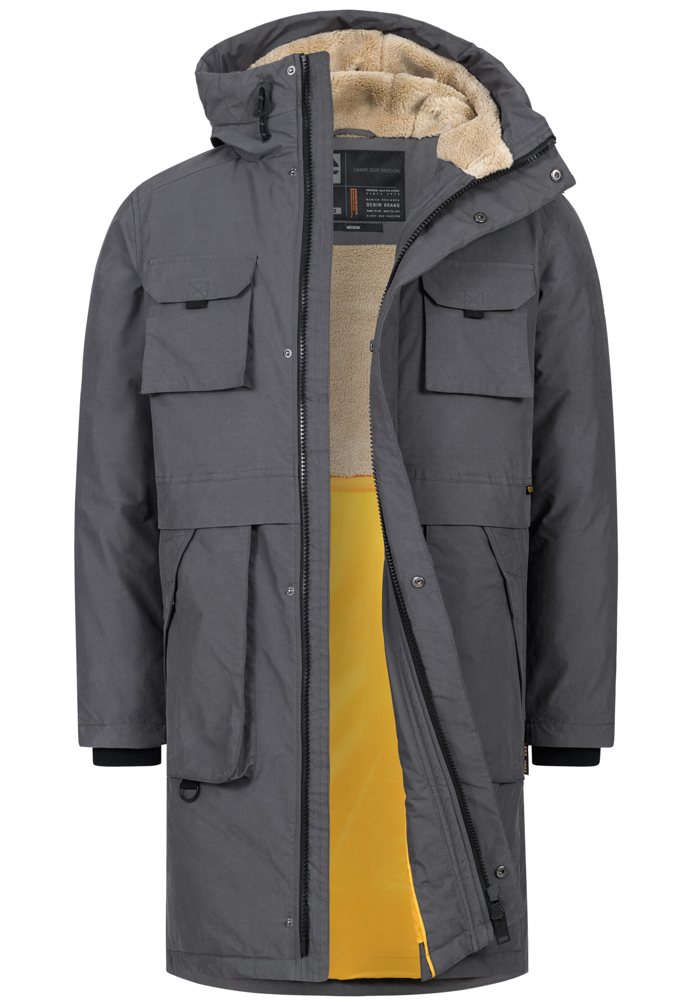 INDICODE JEANS Parka 'INKristof' in Grau: Vorderseite