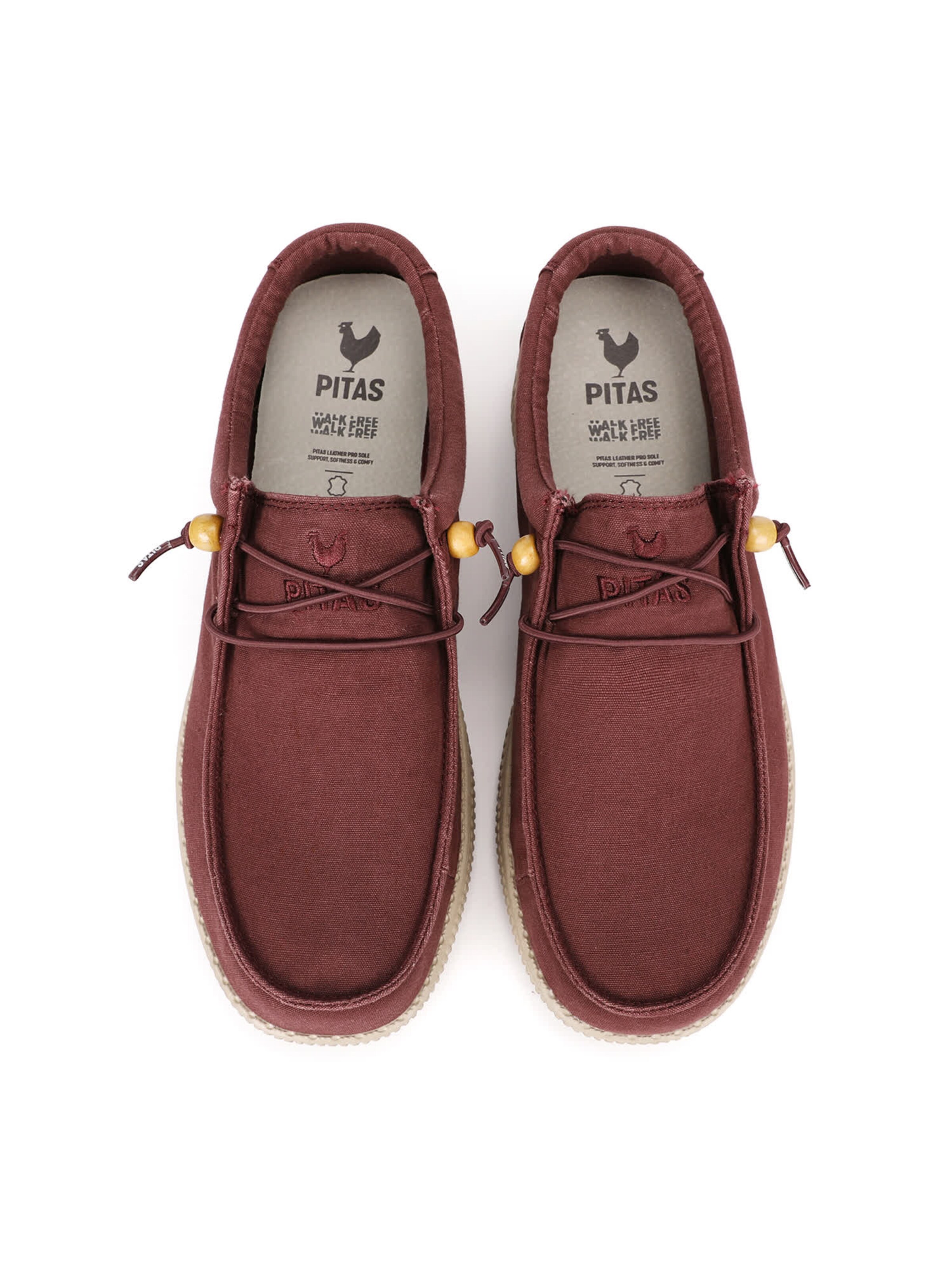 Walk In Pitas Moccasin 'Wallabi' in Red: top