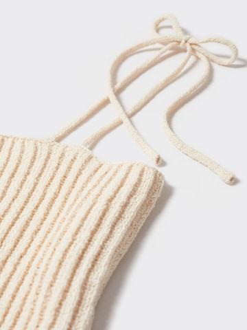 MANGO Knitted Top in Beige