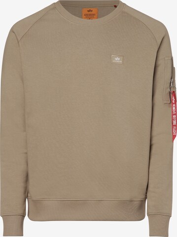 Sweat-shirt 'X-Fit' ALPHA INDUSTRIES en beige : devant