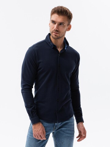 Ombre Slim fit Button Up Shirt in Blue: front
