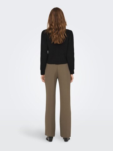 ONLY Flared Trousers with creases 'LIZZO' in Brown