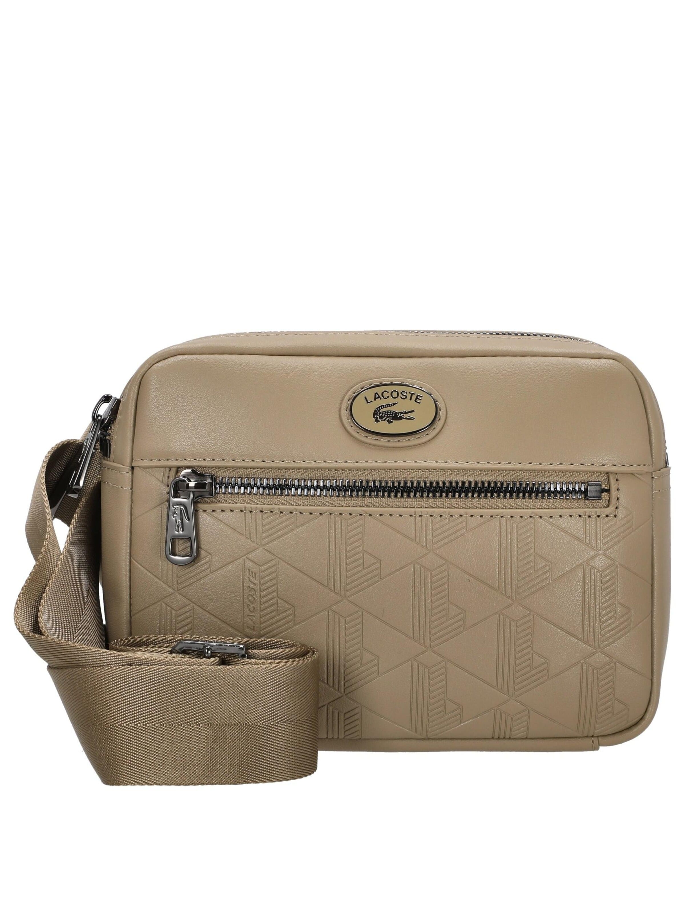LACOSTE Crossbody Bag 'Nomogramme' in Beige: front