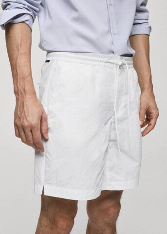 MANGO MAN Regular Pants 'moon' in White