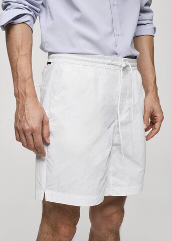 MANGO MAN Regular Pants 'Moon' in White