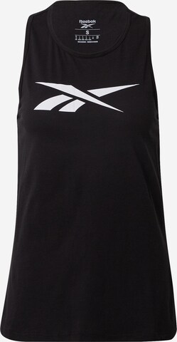 Sport top de la Reebok pe negru: față