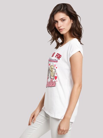 T-shirt 'Anti Valentinstag V is for Vodka' F4NT4STIC en blanc