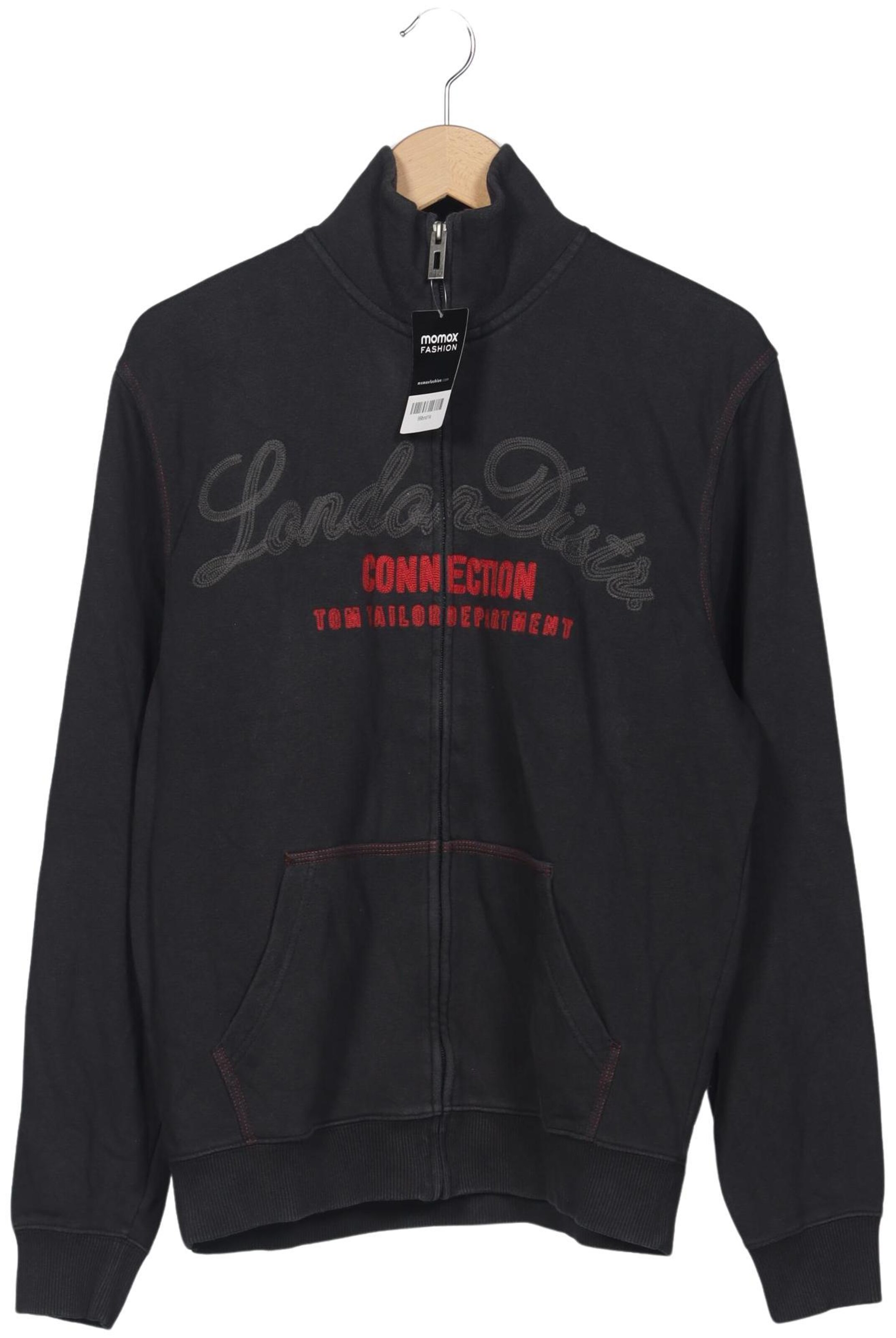 TOM TAILOR Sweatshirt & Zip-Up Hoodie in M in Black: front