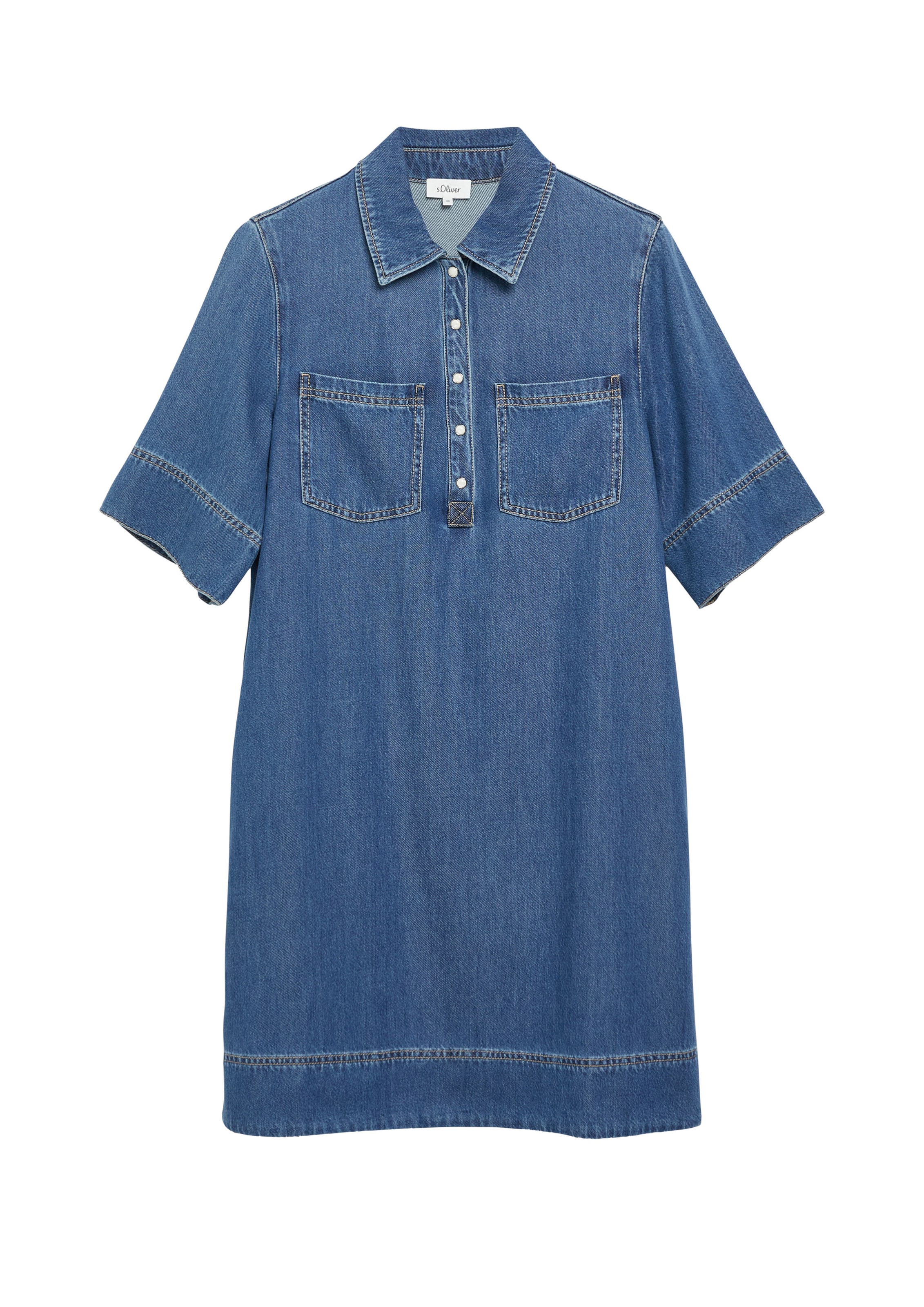 s.Oliver Jurk in 32 in de kleur Blauw denim, Productweergave