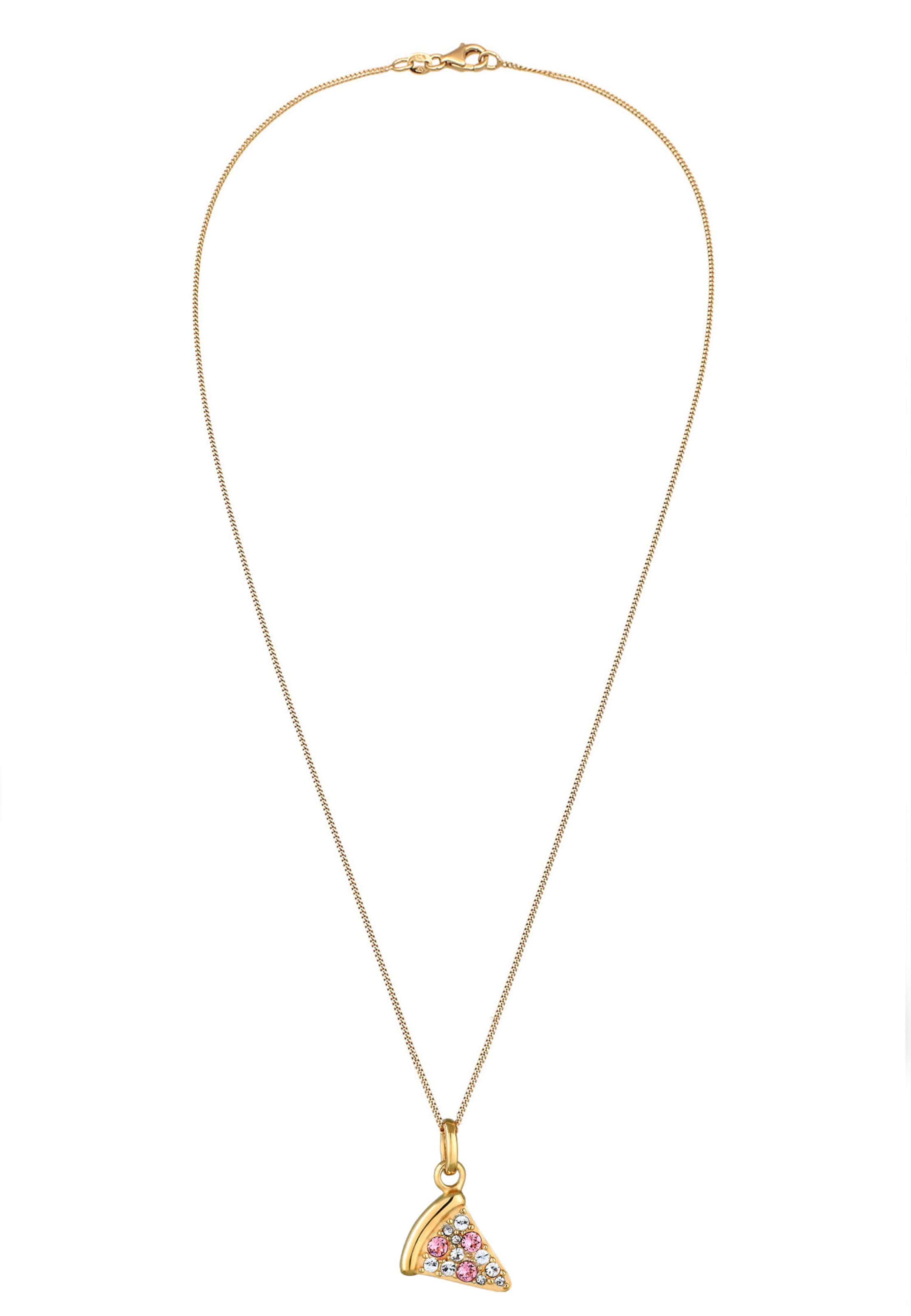 Chaîne 'Pizza' ELLI en or : devant