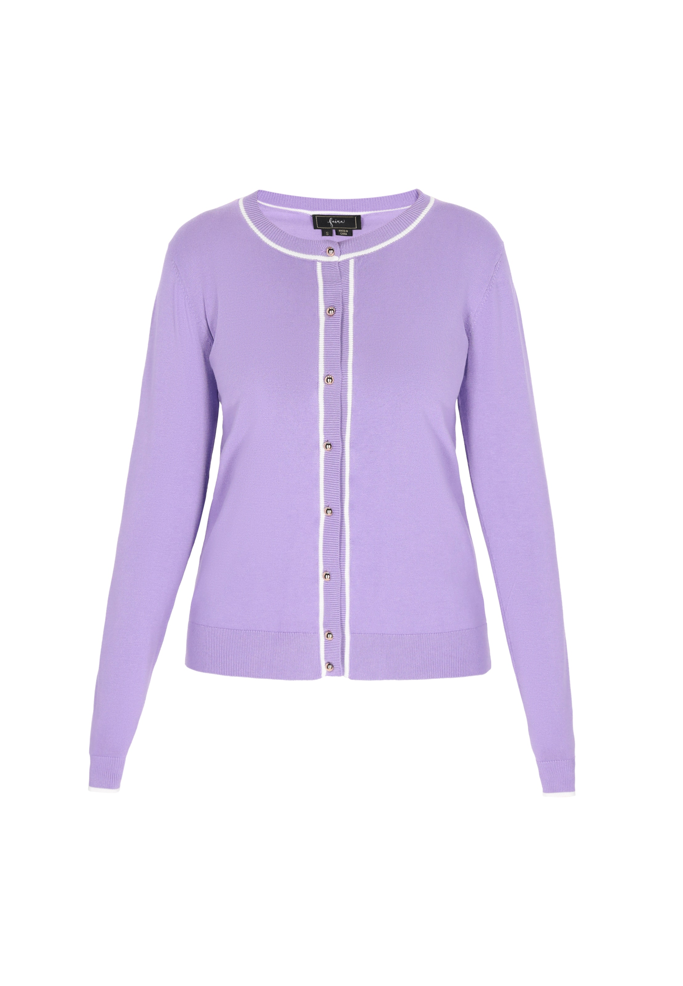 faina Вязаная кофта в Лиловый: спереди