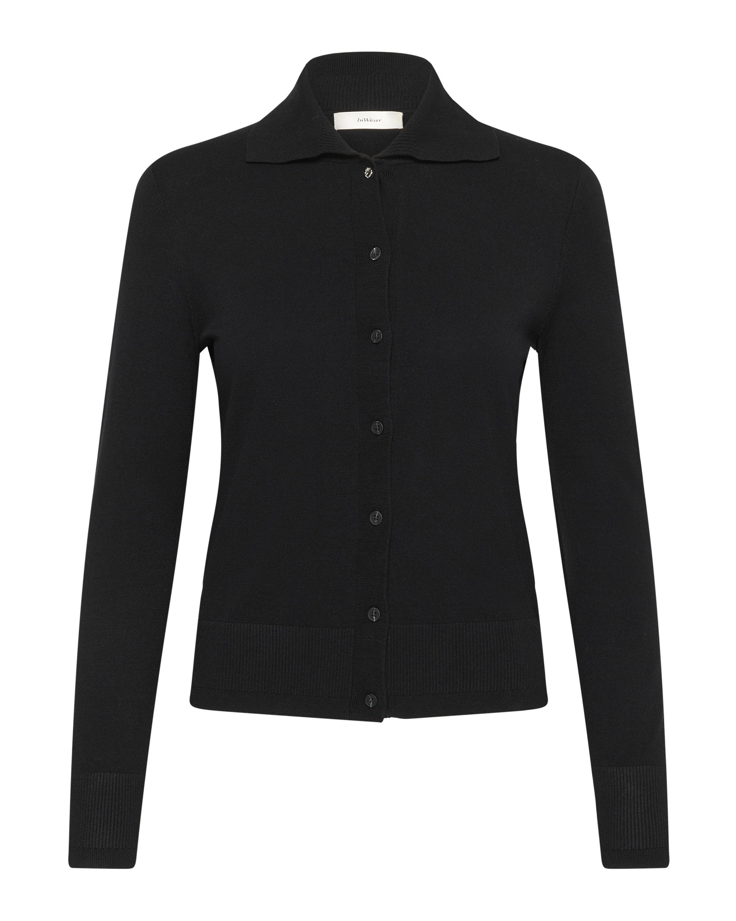 InWear Gebreid vest 'MIKO' in Zwart: voorkant