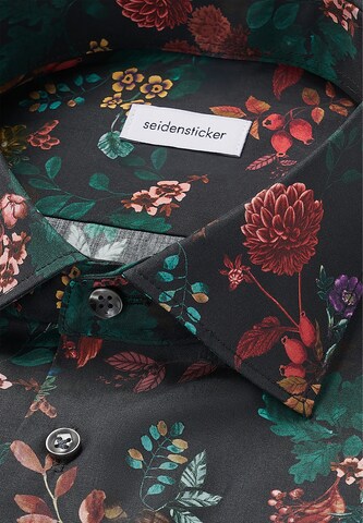 Coupe slim Chemise business 'Schwarze Rose' SEIDENSTICKER en mélange de couleurs