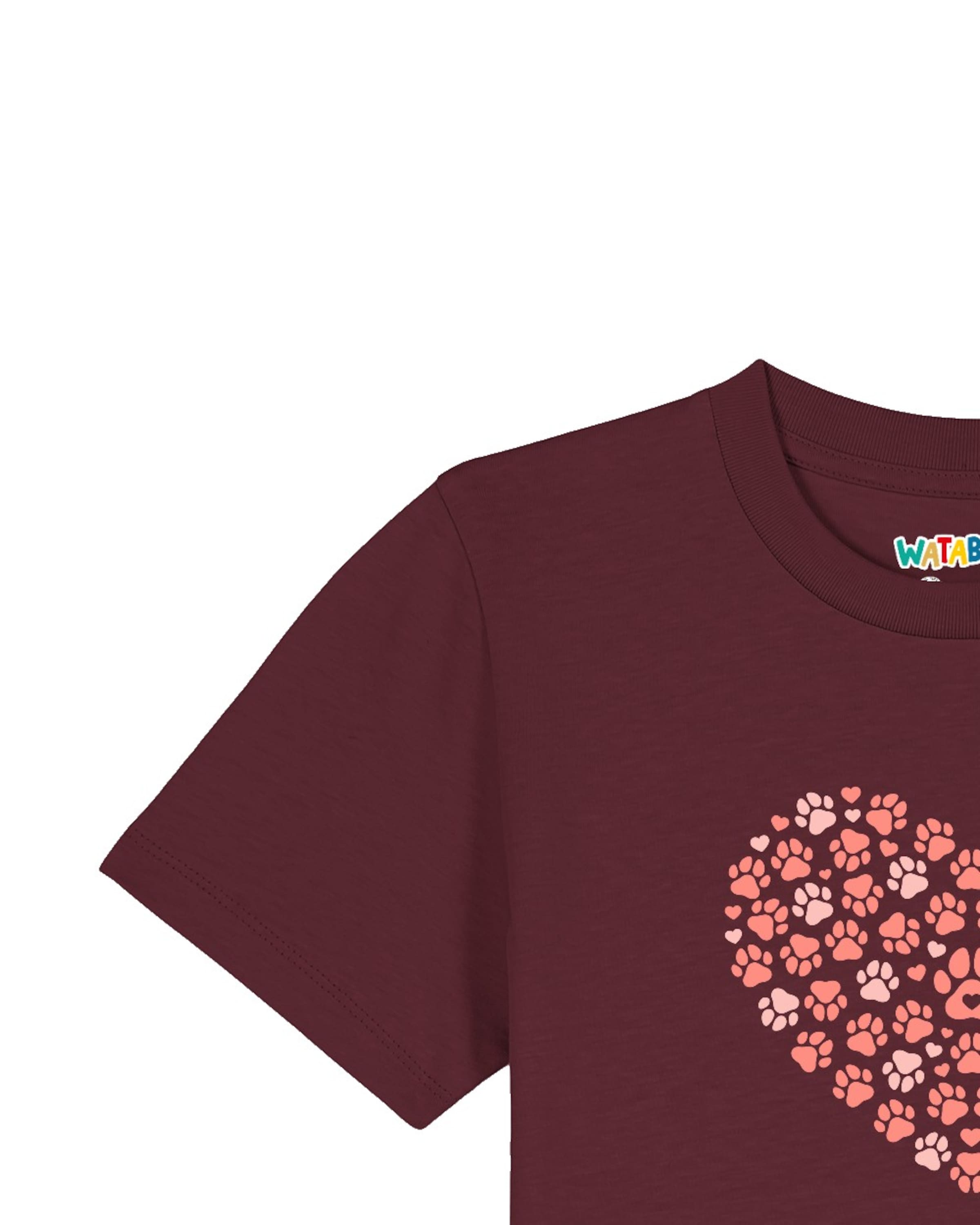 T-Shirt 'Pfotenliebe 02' watabout.kids en rouge