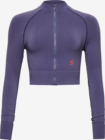 Superdry Athletic Zip-Up Hoodie in Purple: front