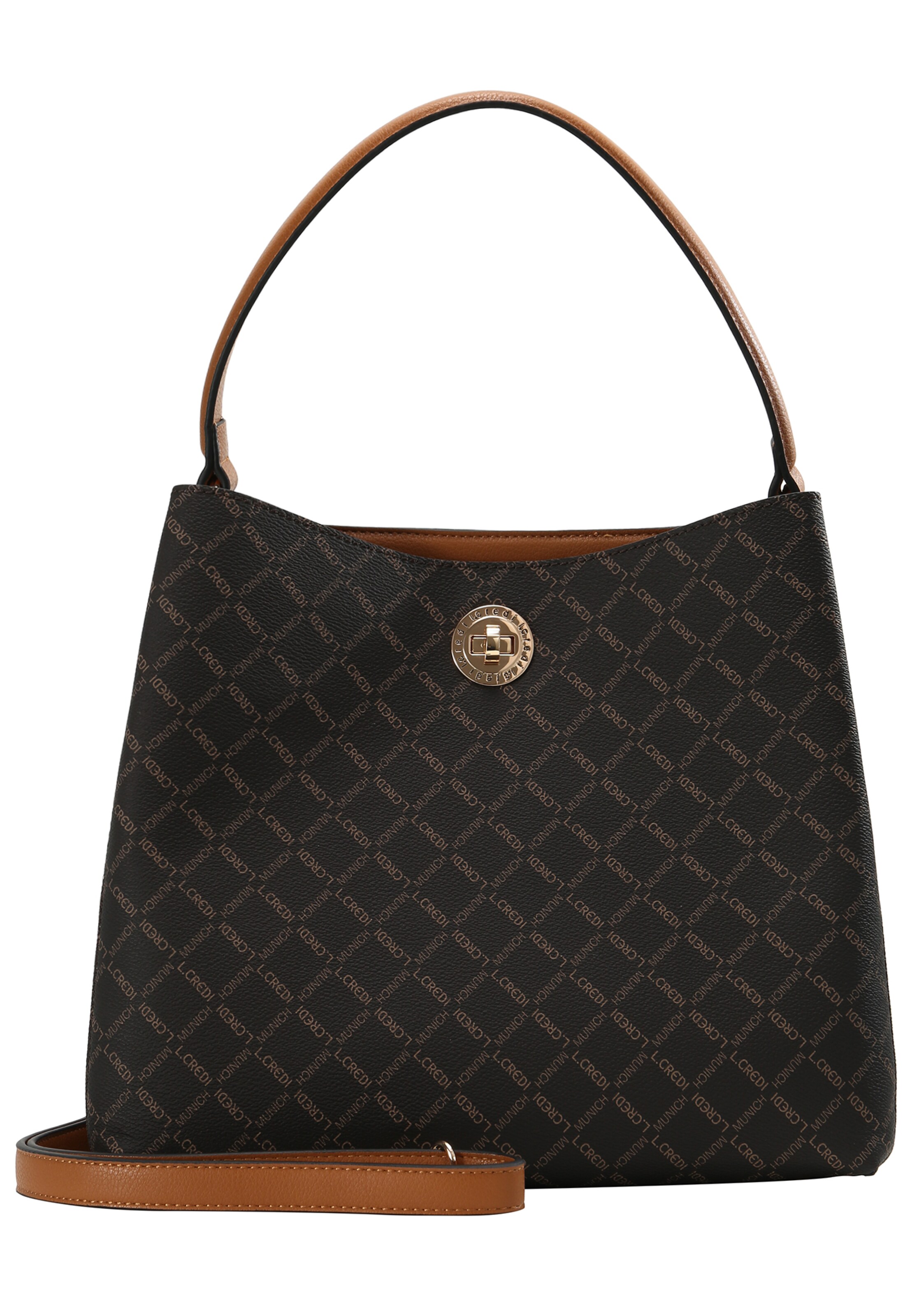 L.CREDI Crossbody Bag 'Filiberta' in Brown: front
