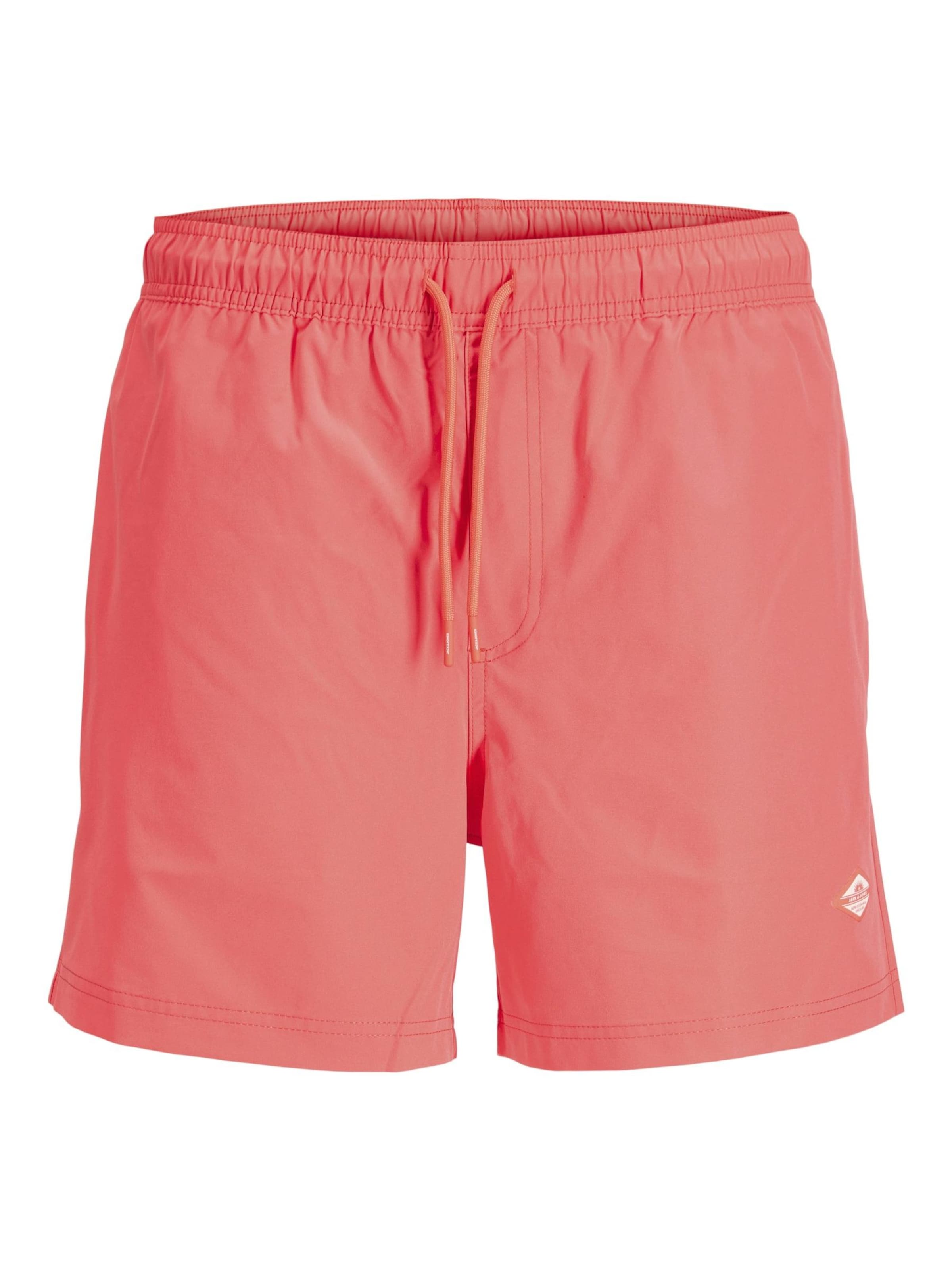 JACK & JONES Zwemshorts 'Jack & Jones Heren Zwemshort JPSTMAUI TROPIC Effen' in Oranje: voorkant