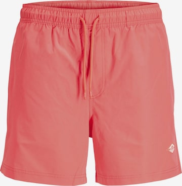 JACK & JONES Zwemshorts 'Jack & Jones Heren Zwemshort JPSTMAUI TROPIC Effen' in Oranje: voorkant