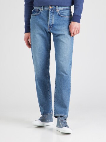 Regular Jean 'SLH196-STRAIGHT SCOTT' SELECTED en bleu : devant