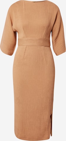 Closet London Dress in Brown: front